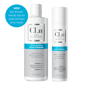 CLn gel texture on white background showing lightweight exfoliating feel