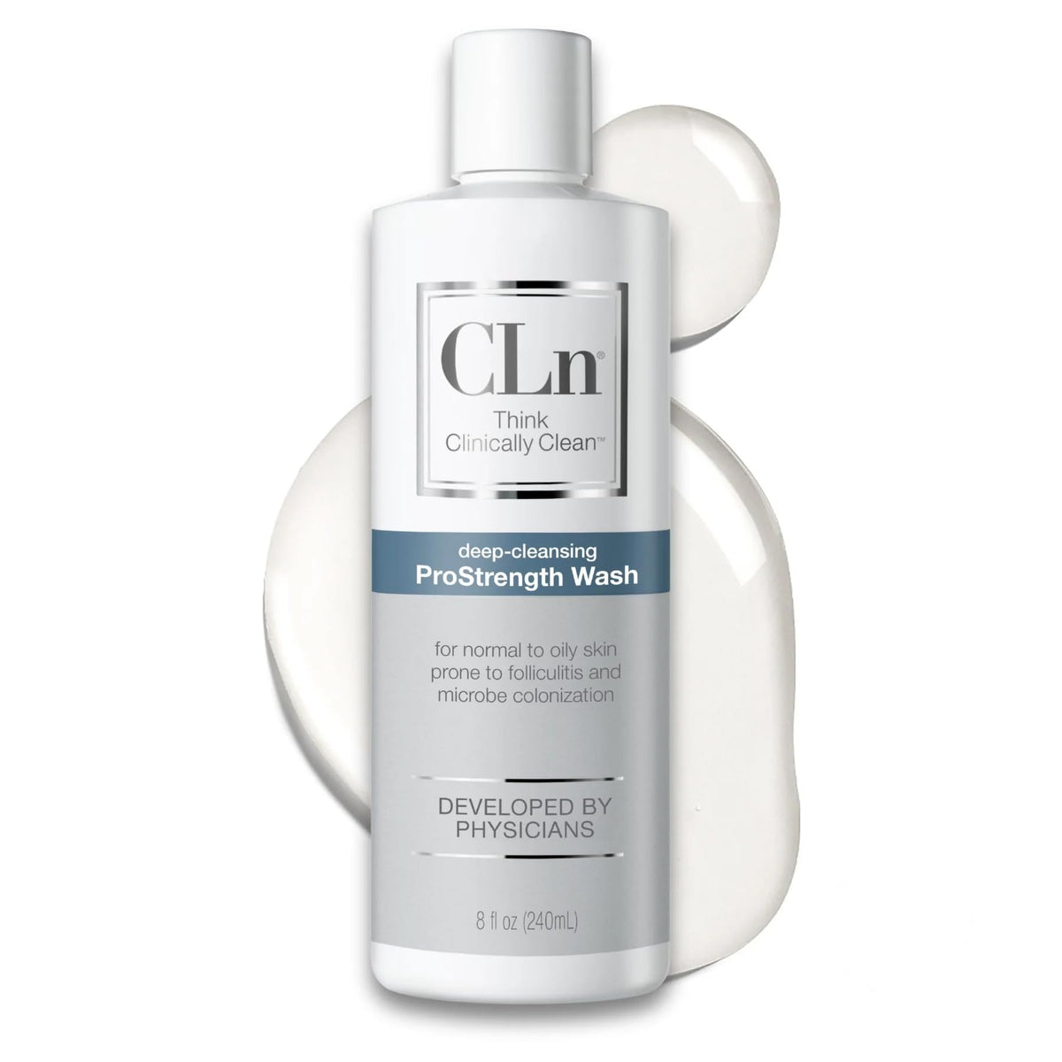 CLn ProStrength front packaging showing 8 fl oz bottle and clear labeling benefit