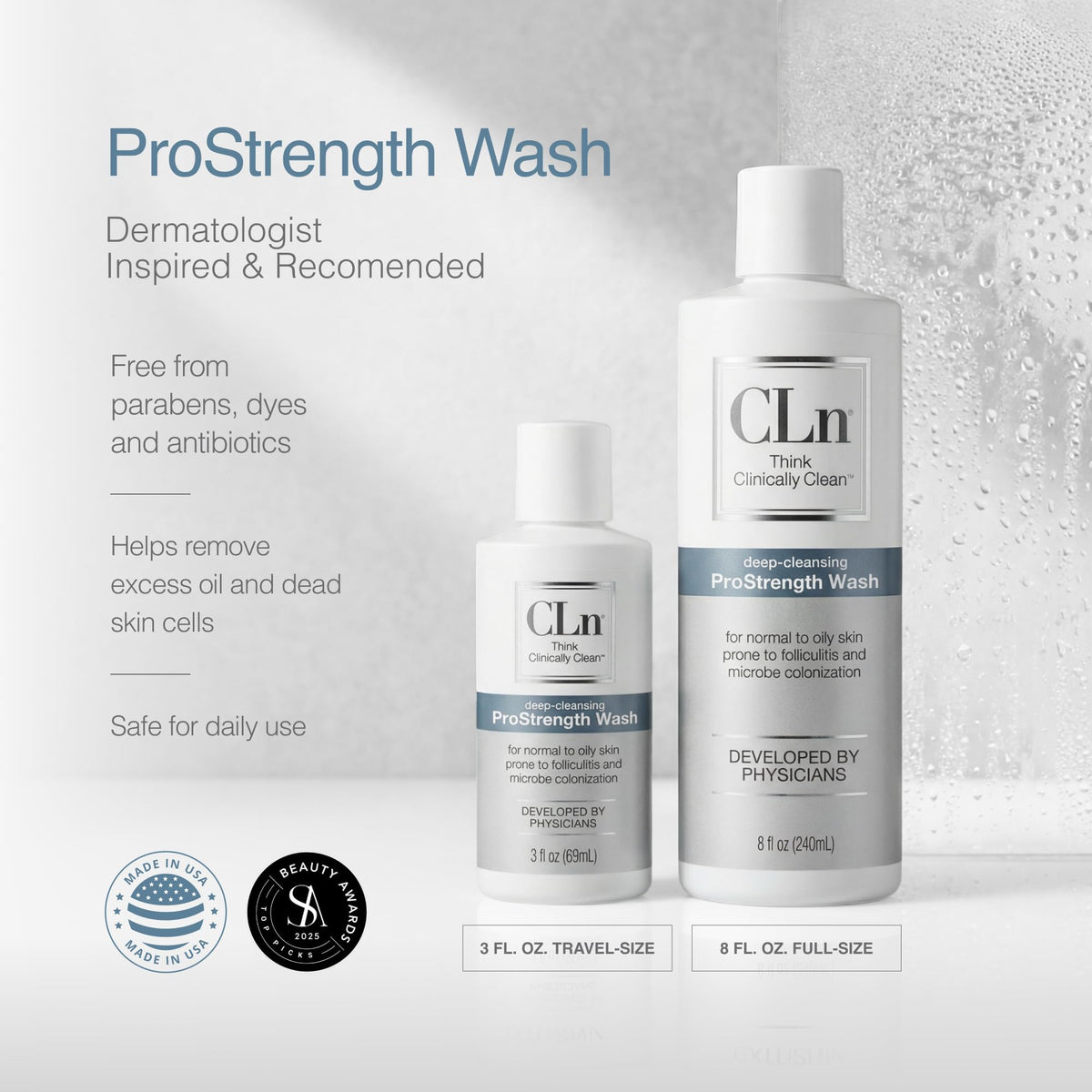 CLn ProStrength ingredient focus salicylic acid image indicating exfoliation benefit