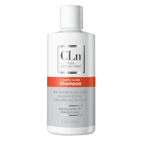 CLn bottle front view showing brand and clear bottle benefit: easy identification