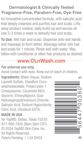 CLn shampoo lather texture close-up showing gentle cleansing action