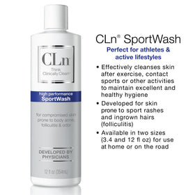 Close-up of CLn SportWash cap and dispensing pour for easy application
