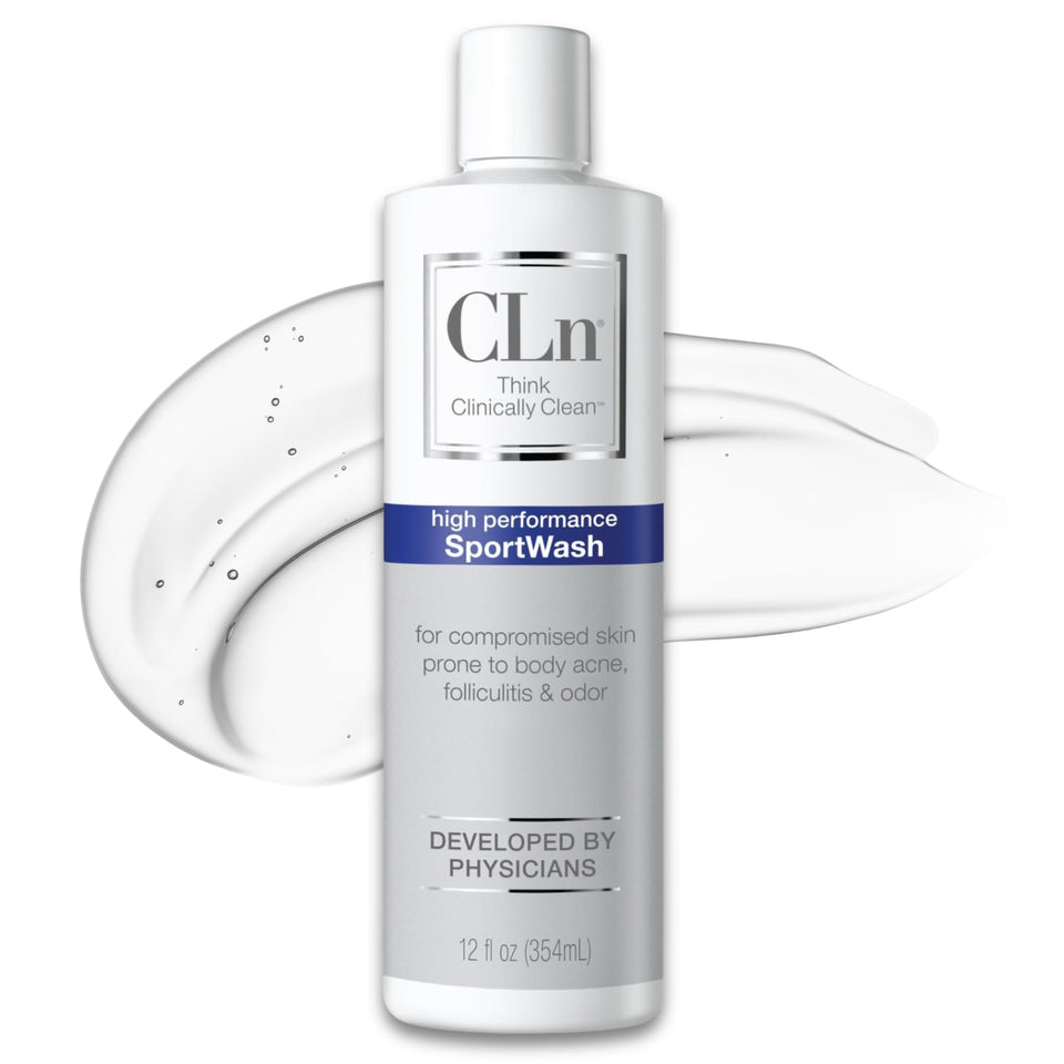 CLn SportWash front label showing brand and product benefits