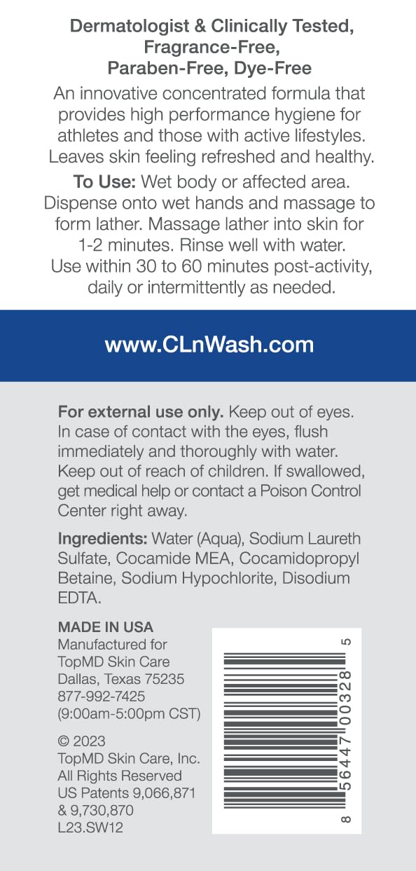 CLn SportWash gel texture poured from bottle for concentrated cleansing