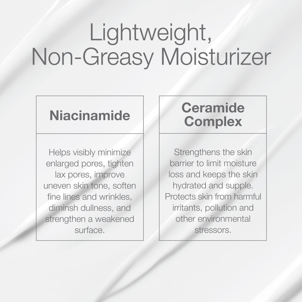 CLn cream texture close-up, lightweight hydration visible and silky finish