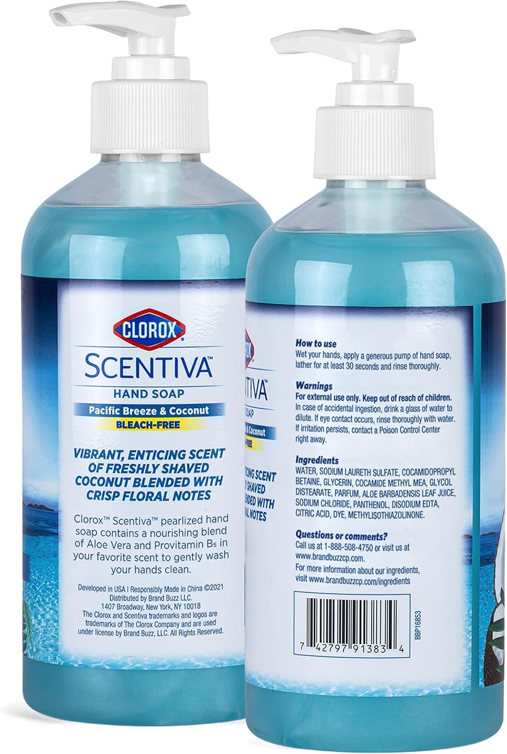 Clorox Scentiva pump detail demonstrating easy one-hand dispensing benefit
