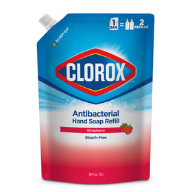 Clorox strawberry refill front label showing scent and size, clear directions
