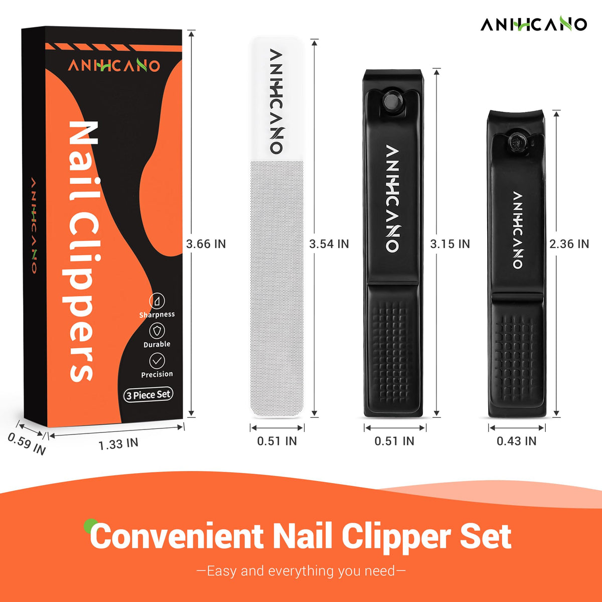 Nail Clippers with Glass Nail File close-up of 420J2 stainless steel blade for precise cuts