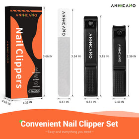 Nail Clippers with Glass Nail File close-up of 420J2 stainless steel blade for precise cuts