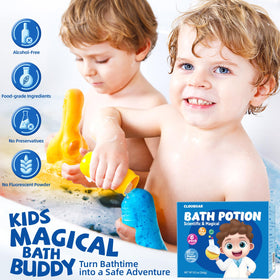 CLOUQUAR colorful bath fizz bursting in tub for joyful play
