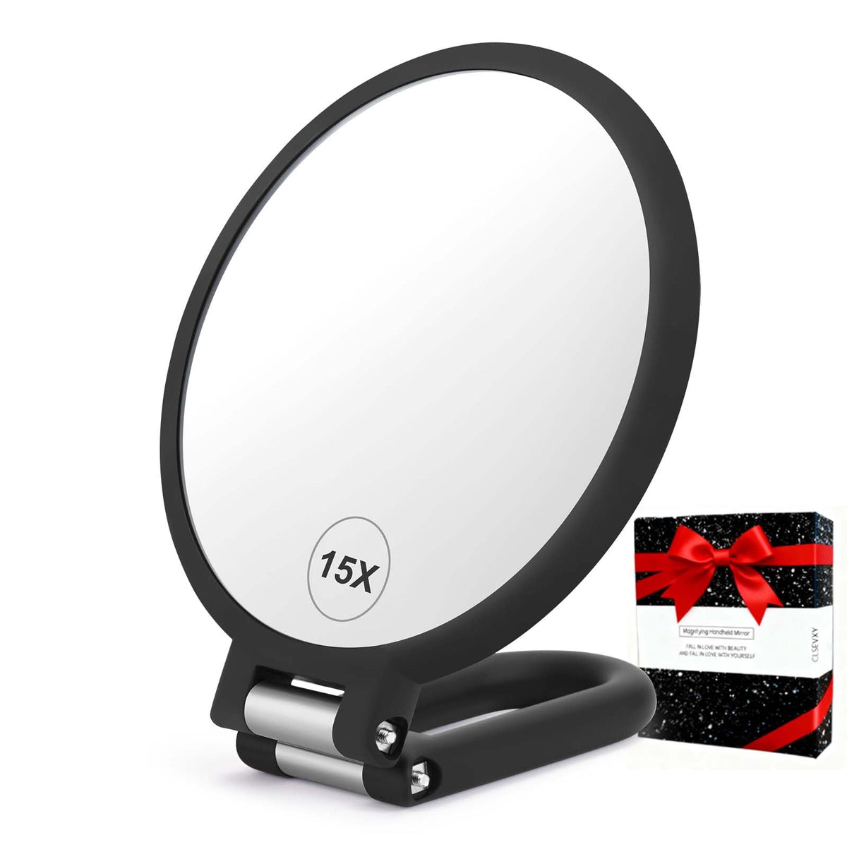 CLSEVXY front folded mirror showing compact travel-ready benefit