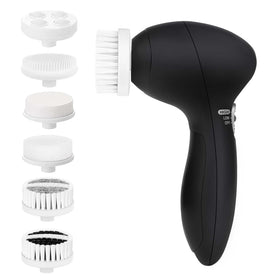 CLSEVXY front view of facial cleansing brush showing compact design and controls