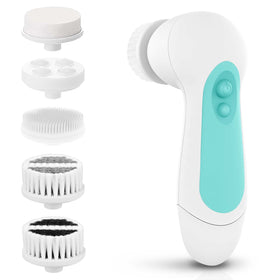CLSEVXY front product shot showing compact electric cleansing brush and handle, easy portability