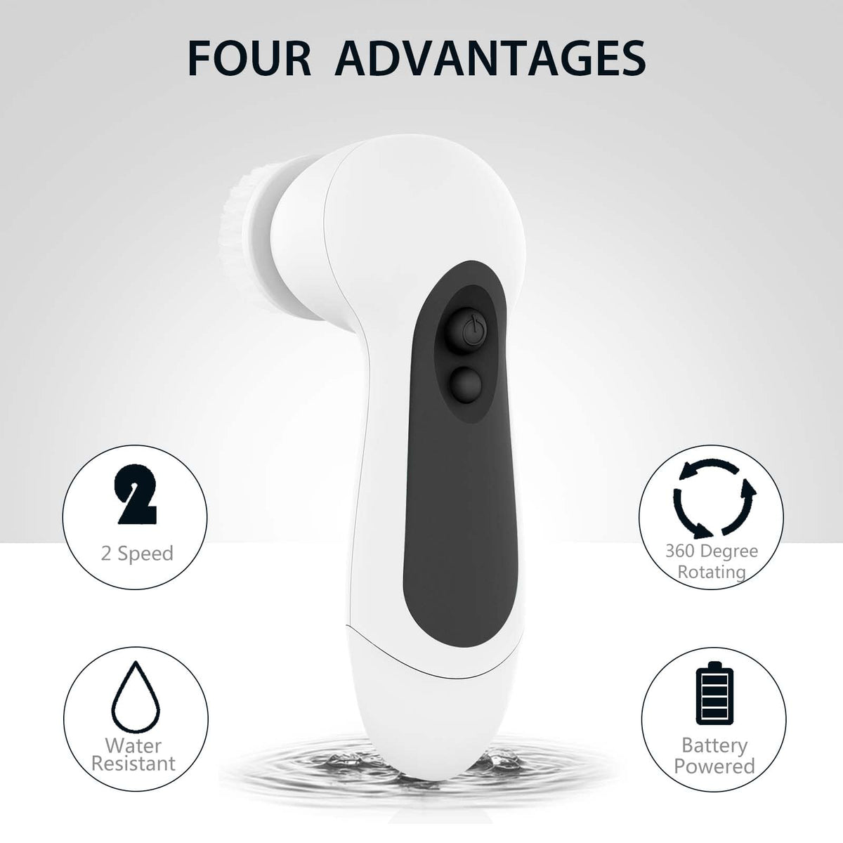 CLSEVXY silicone head detail highlighting gentle, low-irritation cleansing