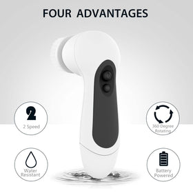 CLSEVXY silicone head detail highlighting gentle, low-irritation cleansing