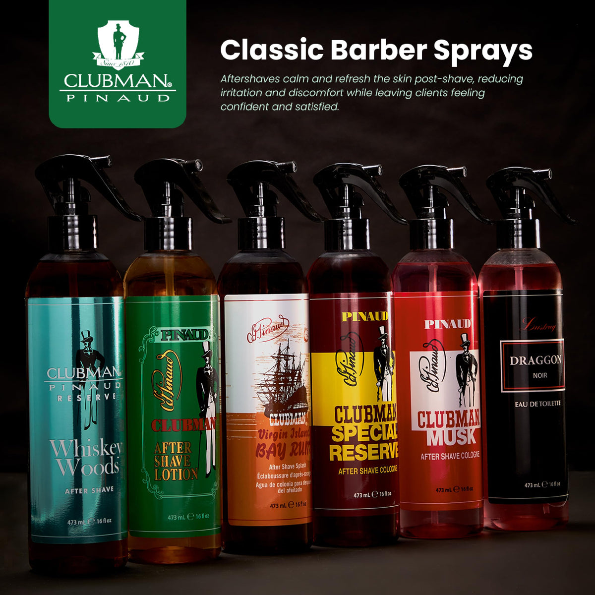 Clubman bottle on bathroom counter in grooming setup for daily routine