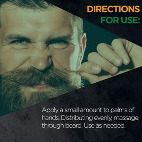 Clubman being applied to a beard demonstrating softer, more manageable hair
