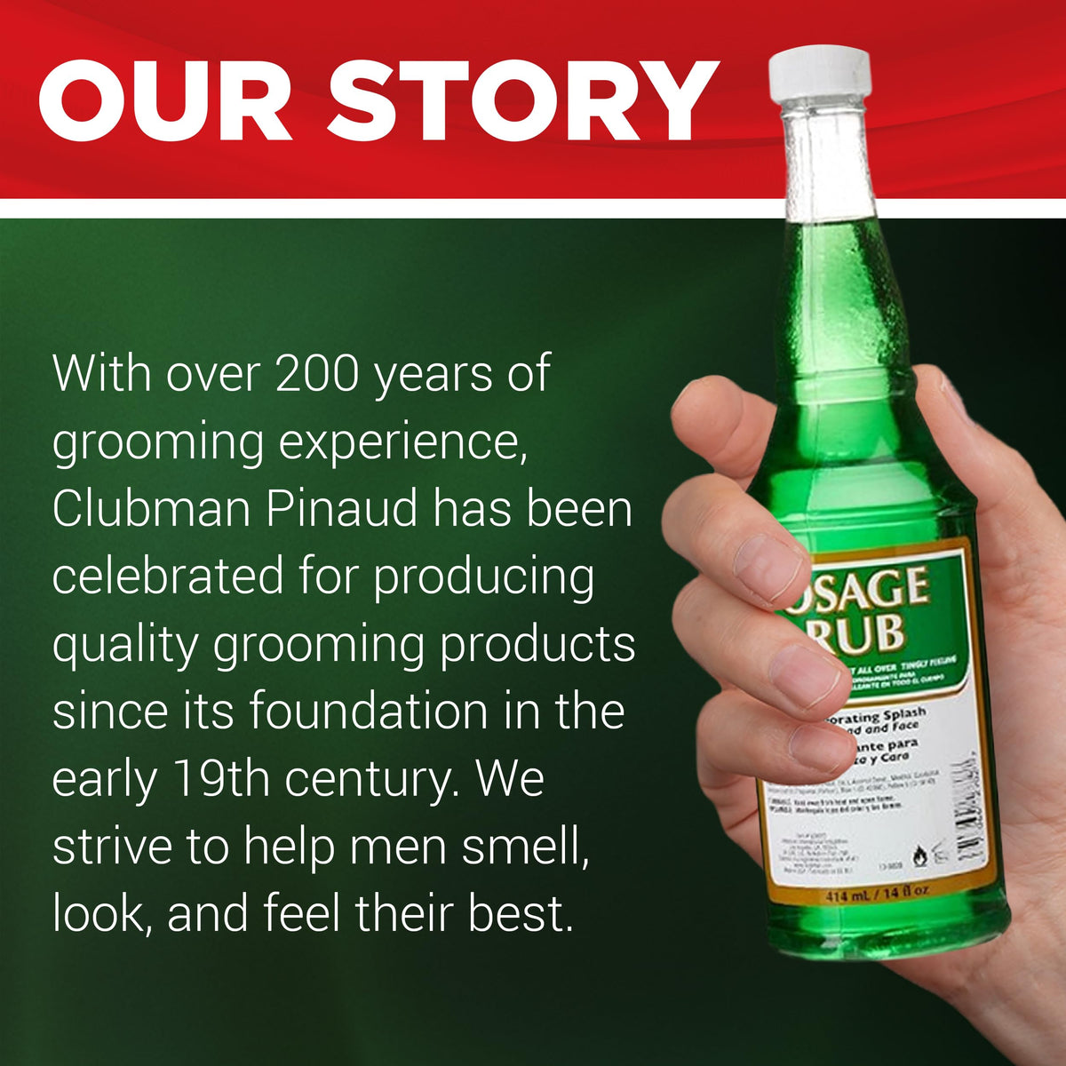 Clubman Jeris Osage Rub on salon station illustrating professional-use convenience benefit