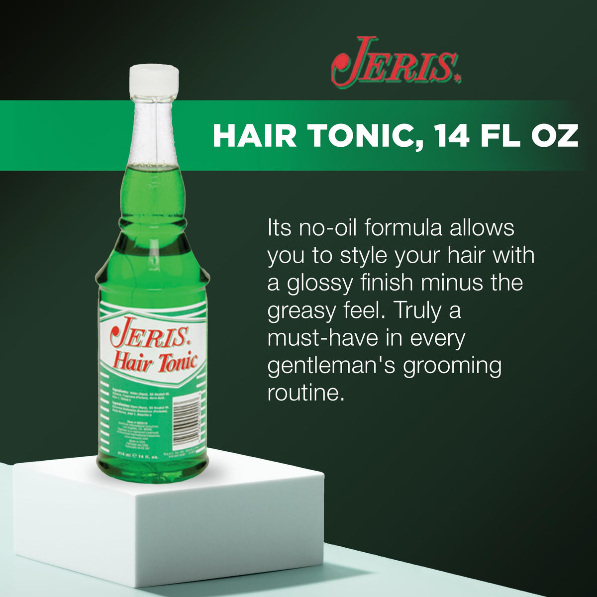 Texture close-up of Clubman Jeris tonic oil droplet showing conditioning benefit