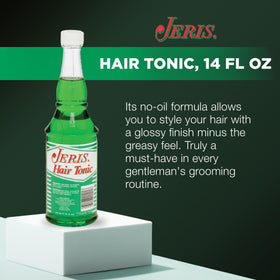 Texture close-up of Clubman Jeris tonic oil droplet showing conditioning benefit