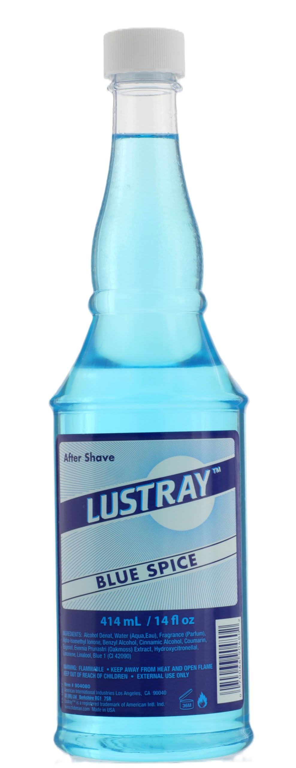 Clubman Lustray front bottle shows classic branding and instant freshness