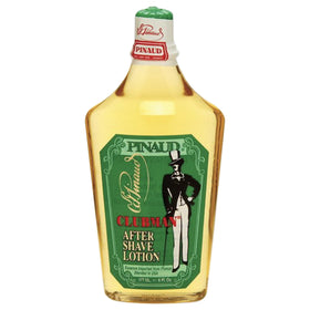 Clubman Pinaud front packaging showing classic bottle and vintage design, enhances grooming ritual