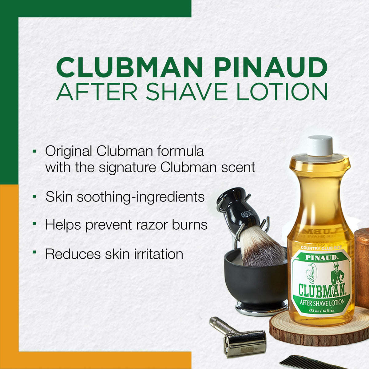 Clubman Pinaud pouring texture shot demonstrating lightweight, cooling fluid that soothes skin