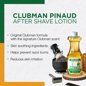 Clubman Pinaud pouring texture shot demonstrating lightweight, cooling fluid that soothes skin