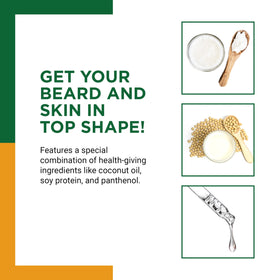 Clubman Pinaud applied to beard demonstrating frizz control and softness benefit