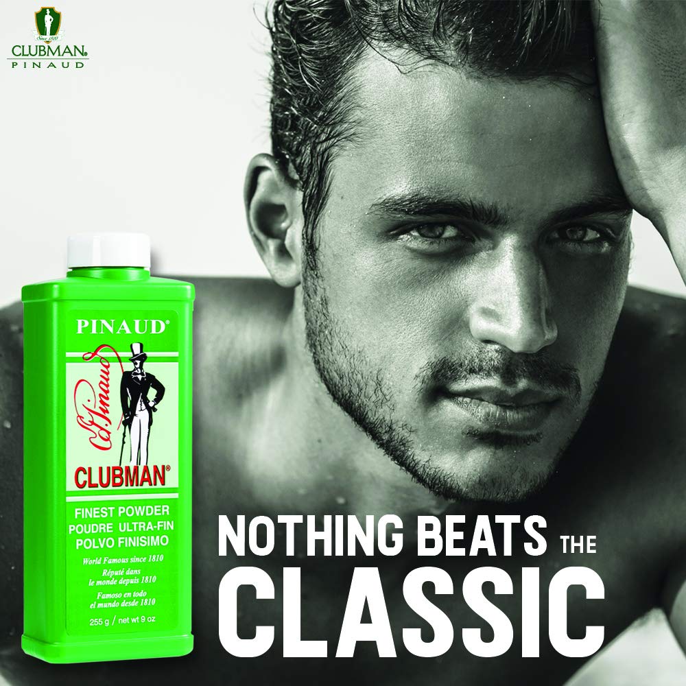 Clubman Pinaud close-up of fine powder texture demonstrating smooth, absorbent finish