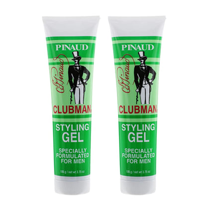 Clubman styling gel front packaging showing two tubes and product identity for travel convenience