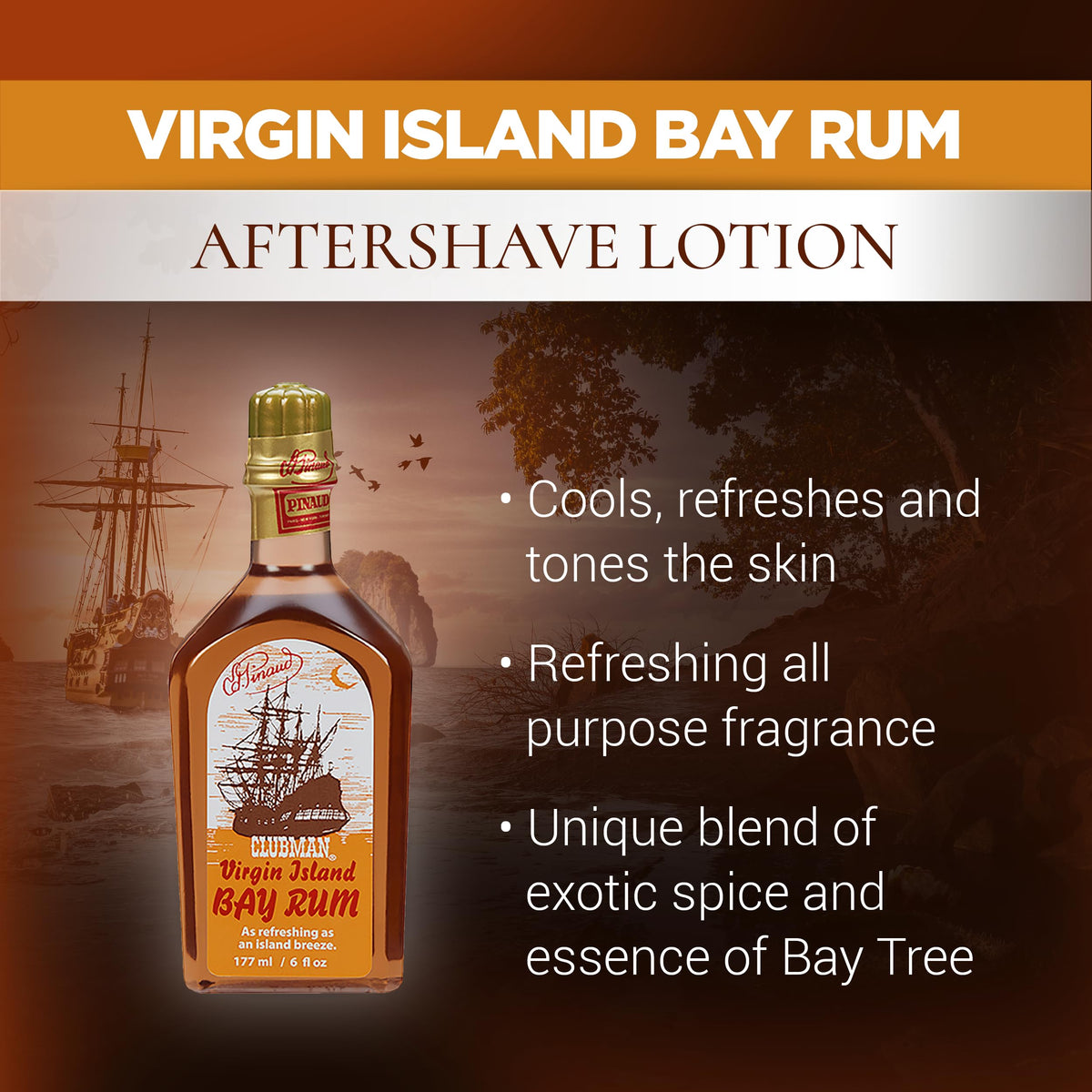 Clubman splash pouring from bottle demonstrating easy application and refreshing benefit
