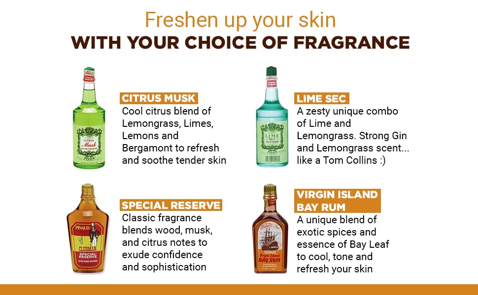 Clubman 6 fl oz next to everyday items illustrating size and long-lasting value benefit