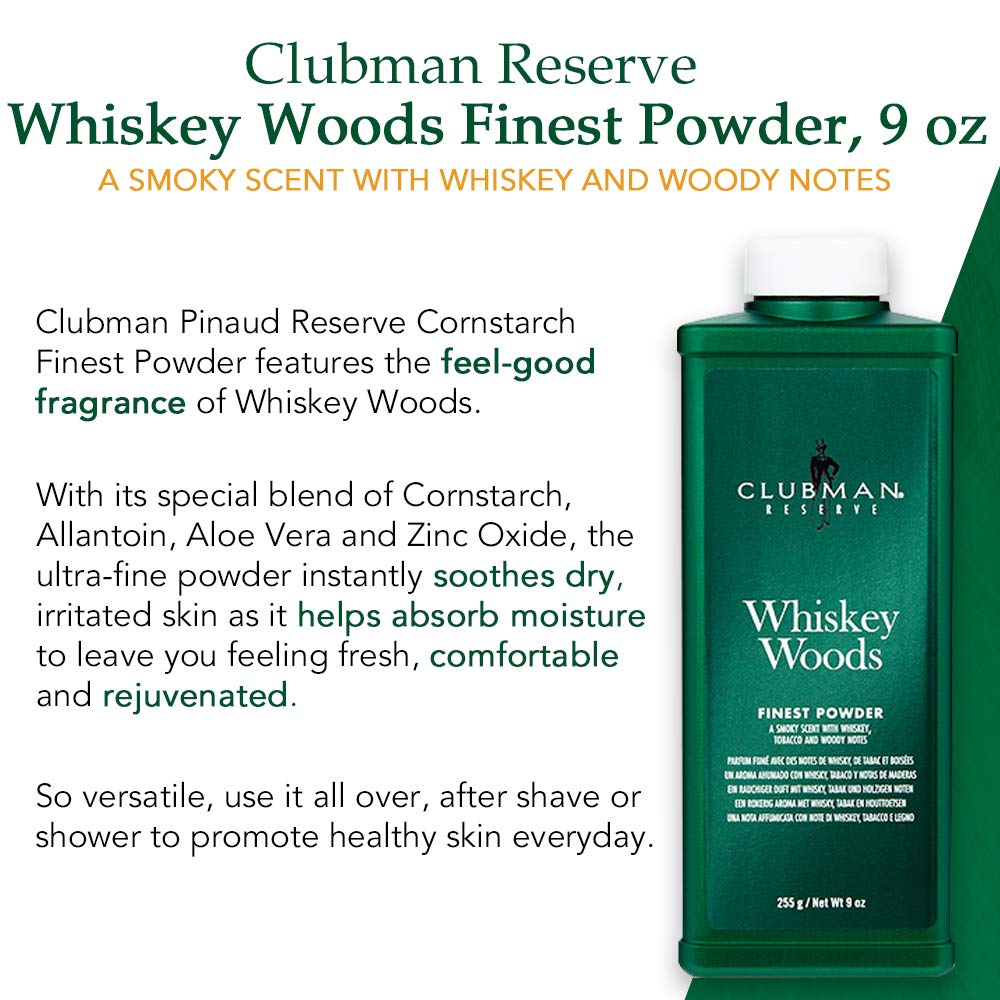Clubman Whiskey Woods being applied to neck for post-shave comfort benefit