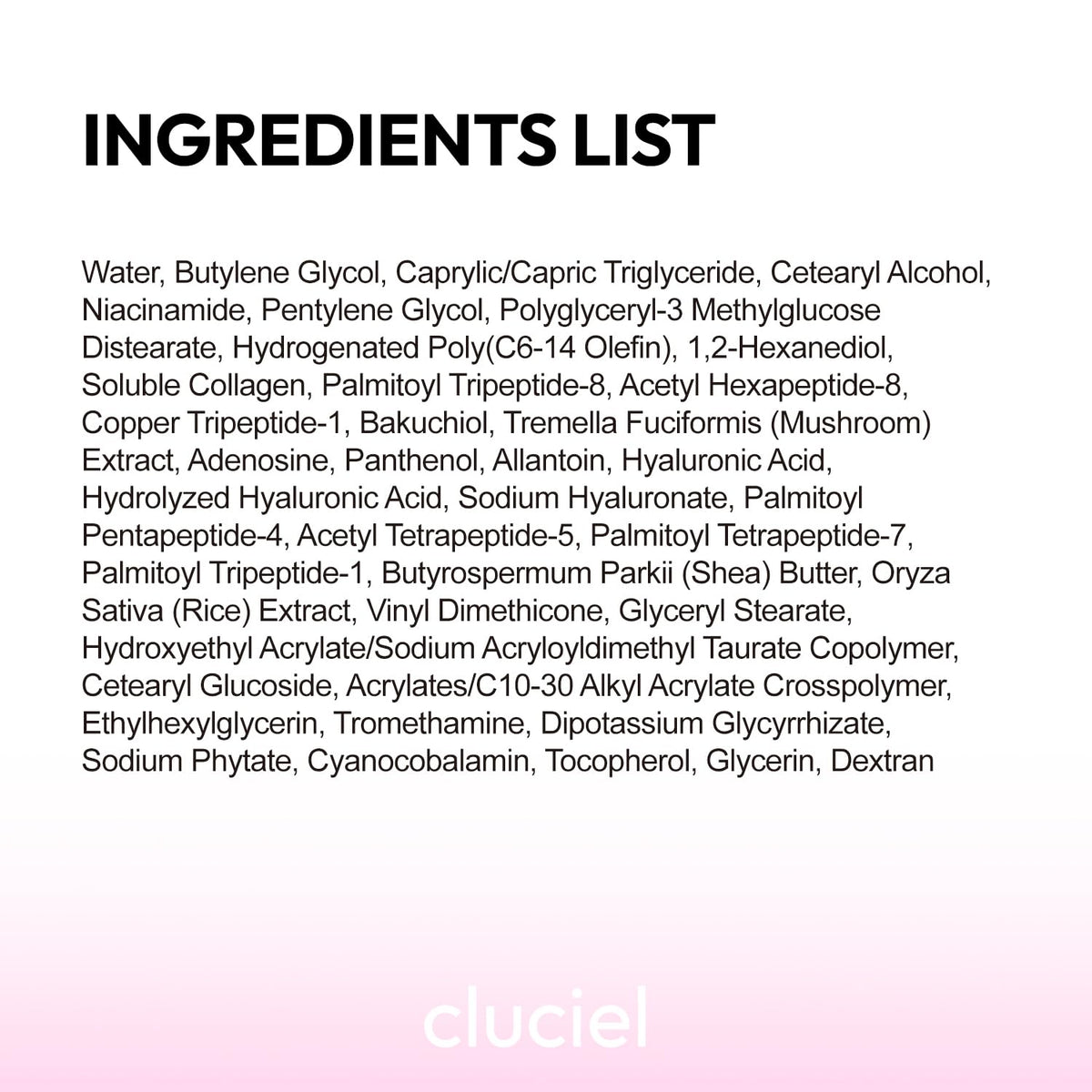 cluciel flatlay with peptide graphics conveying targeted skin support