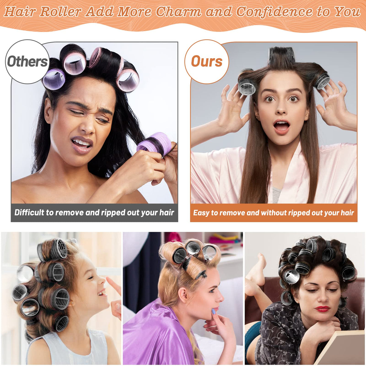 Cludoo rollers and clips arranged on vanity for at-home styling convenience