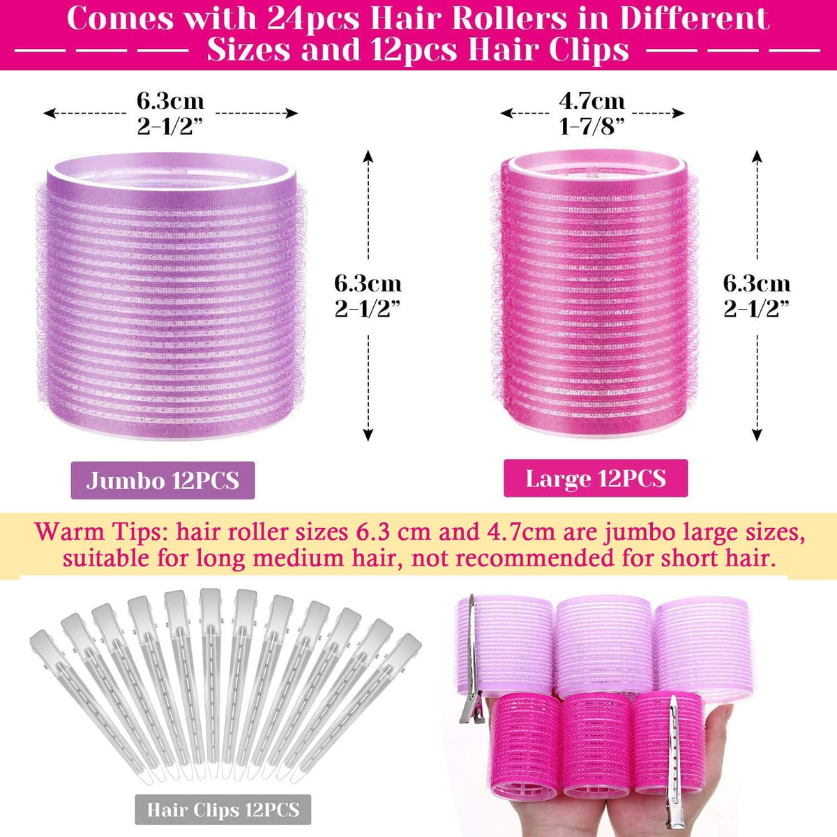 Cludoo rollers in use on long hair creating volume and loose waves