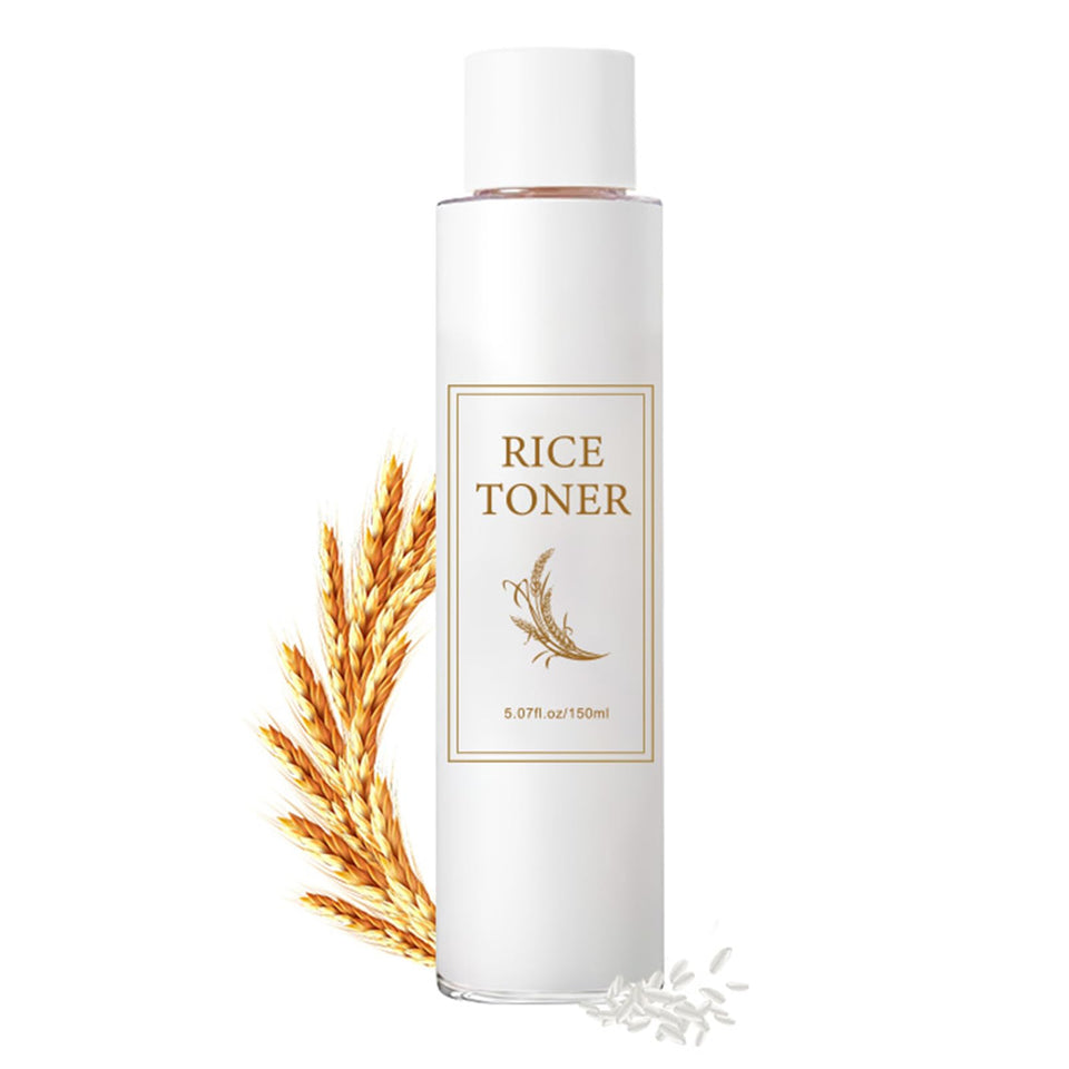 CLY AMS rice toner front bottle showing clean minimalist packaging and hydration benefit