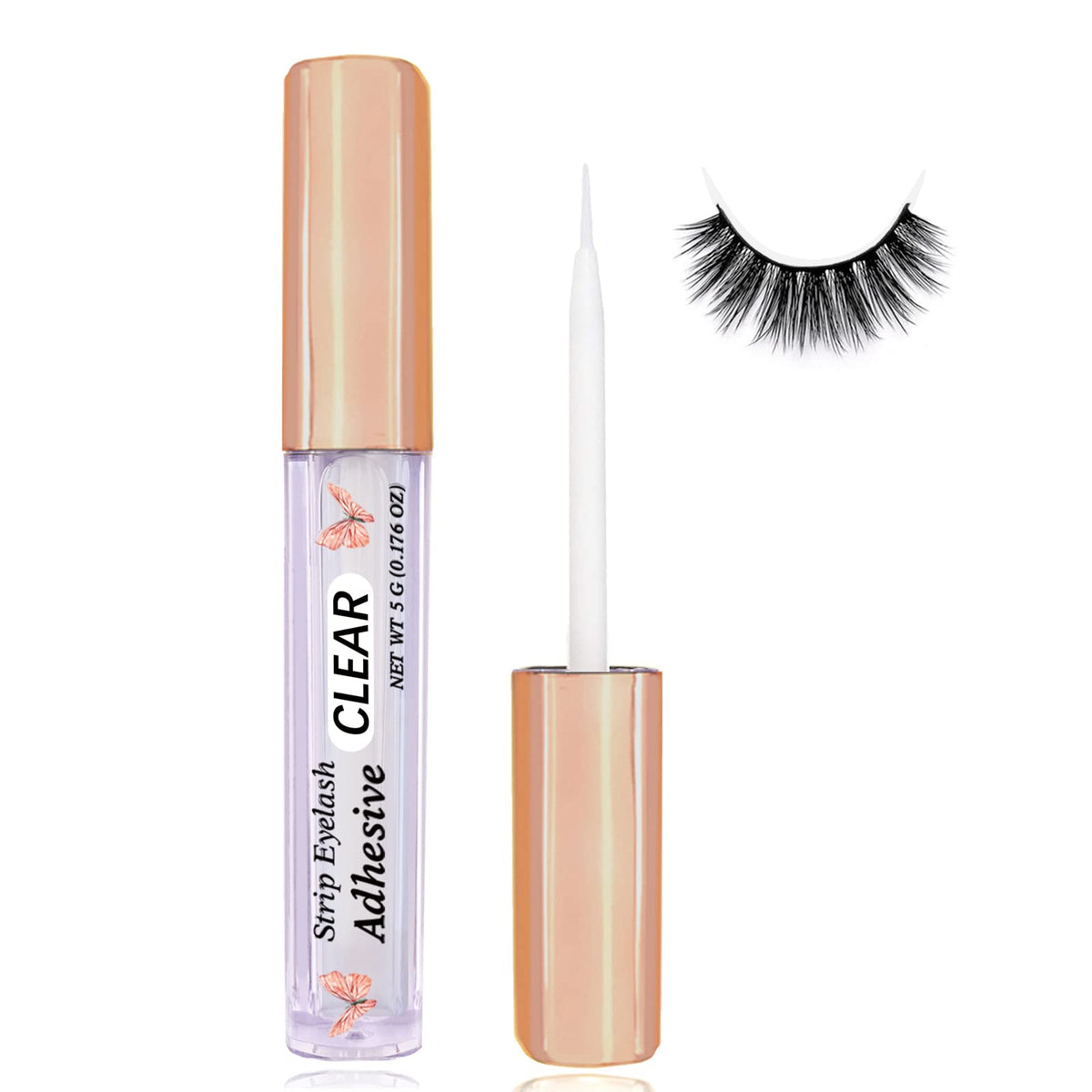 CMNRO front packaging showing clear waterproof lash glue and benefits