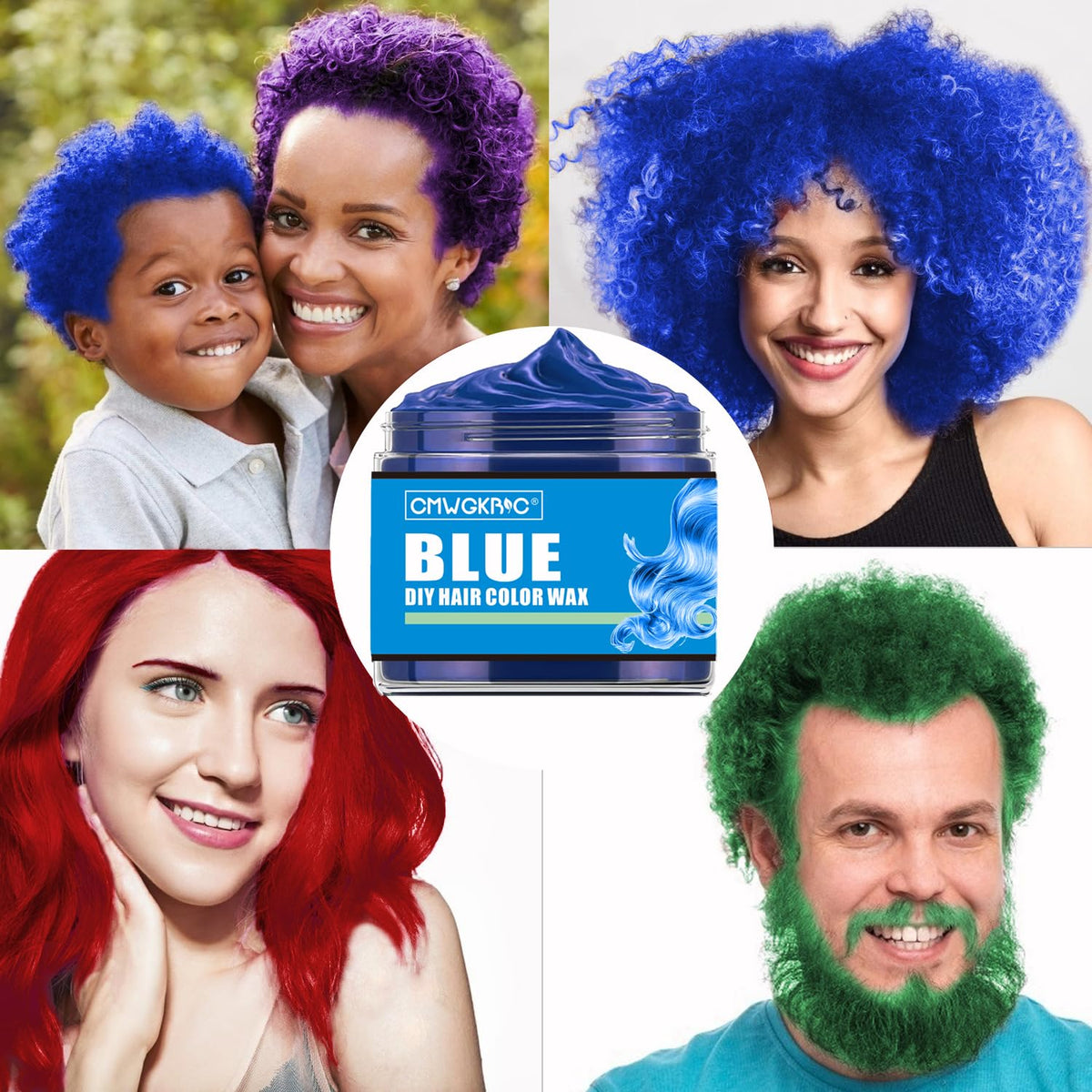 CMWGKBC before and after hair transformation showing vivid temporary color