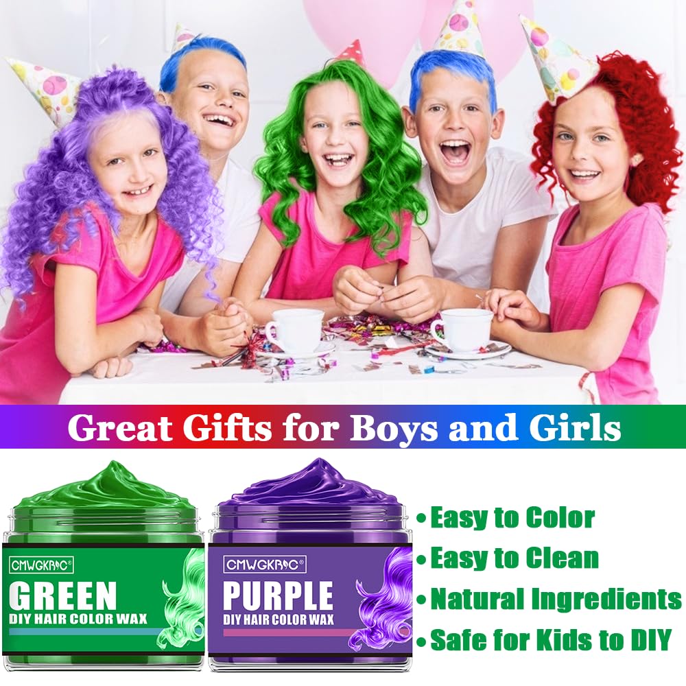 CMWGKBC hair strands swatched with green red blue purple for instant ideas