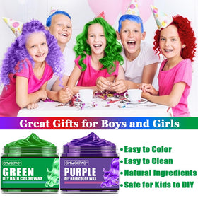 CMWGKBC hair strands swatched with green red blue purple for instant ideas