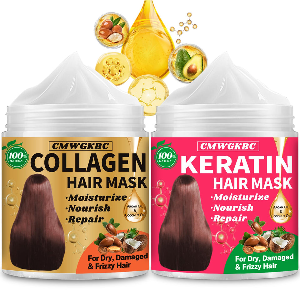CMWGKBC front packaging showing both collagen and keratin masks for visible repair benefits