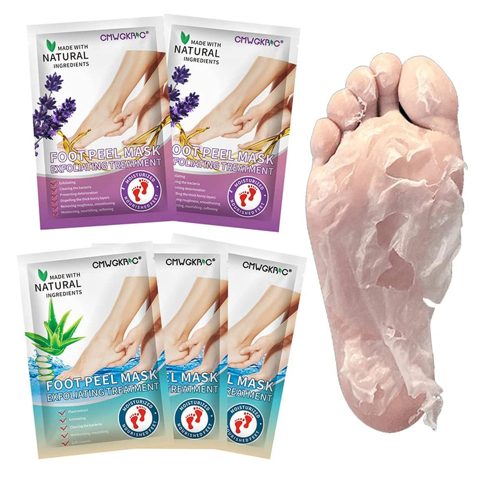 CMWGKBC front packaging view showing five foot peel masks and benefits