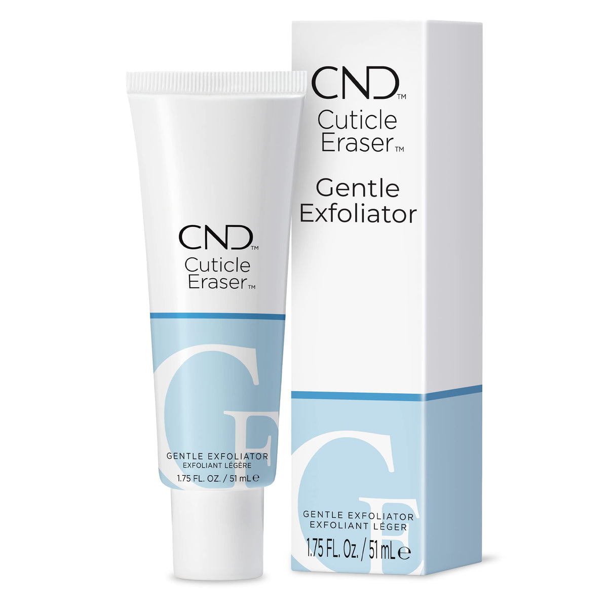 CND cuticle eraser front packaging showing compact 0.5 fl oz bottle and label hydration benefit