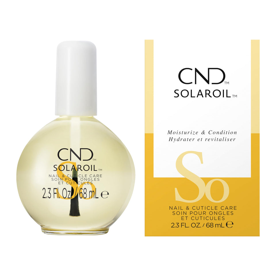 CND SolarOil front bottle showing full packaging and benefits