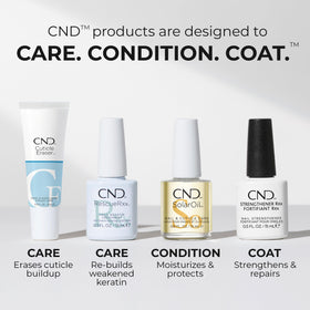 CND SolarOil with jojoba and rice bran bottles showing natural ingredients benefit
