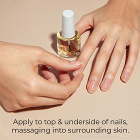CND SolarOil with jojoba and almond visuals emphasizing natural oils