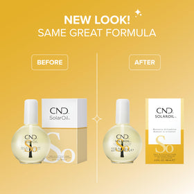 CND SolarOil texture on palm demonstrating quick absorption benefit