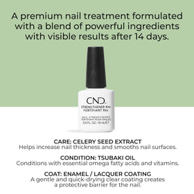 CND Strengthener RXx brush and cap detail illustrating easy, precise application